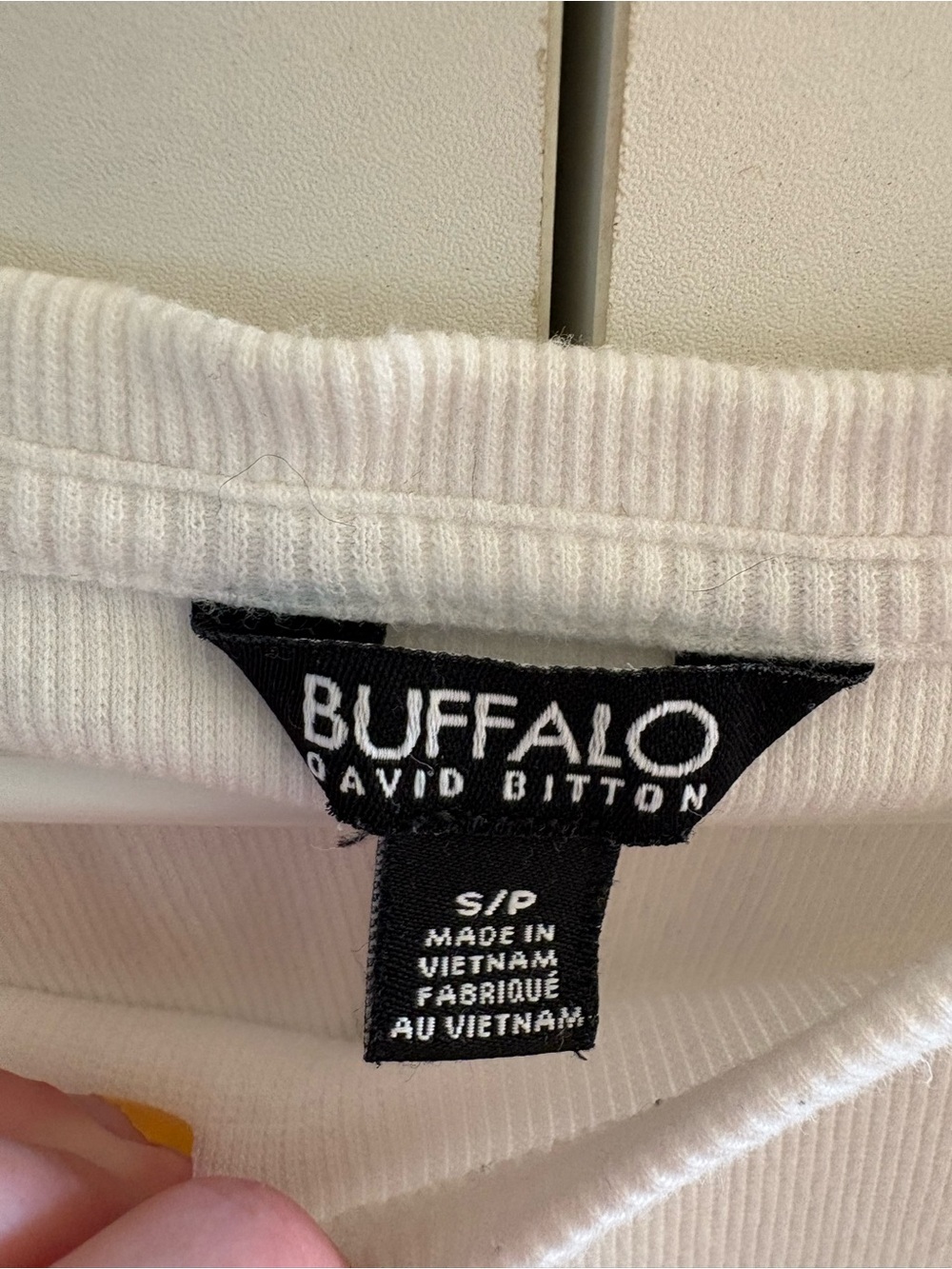 Buffalo Ribbed White Capsleeve T - Picture 3 of 4